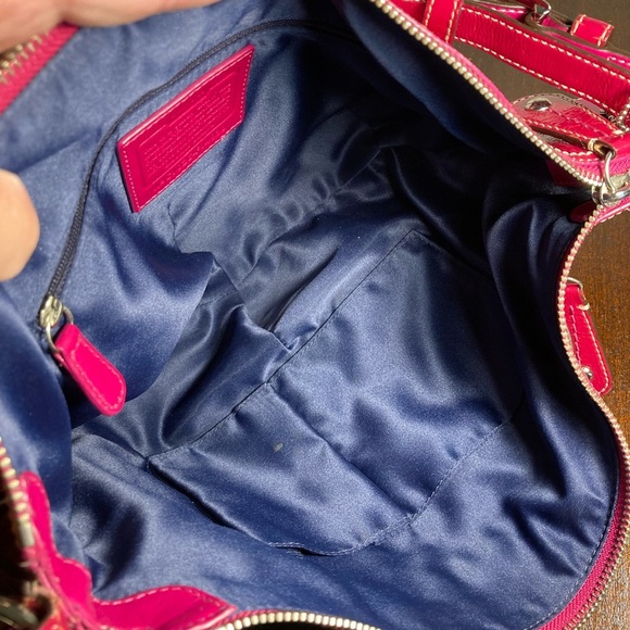 COACH LAURA signature patent top Pink and Blue Women's SHOULDERBAG tote - Picture 5 of 9